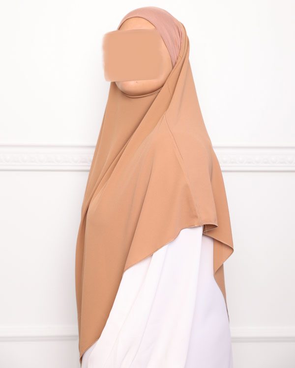 Khimar court en crêpe pointu khimar triangle khimar pas cher mon hijab pas cher camel